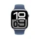 Apple Watch Series 10 LTE 46mm Silver Aluminiumgehäuse mit Denim Sportarmband - M/L