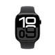 Apple Watch Series 10 LTE 46mm Diamantschwarz Aluminiumgehäuse mit schwarzem Sportarmband - M/L