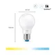 WiZ 60W E27 Standardform dimmbar warm-/kaltweiß Milchglas
