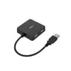 Hama 00200121 USB-Hub, 4 Ports, USB 2.0, 480 Mbit/s, Schwarz