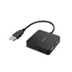 Hama 00200121 USB-Hub, 4 Ports, USB 2.0, 480 Mbit/s, Schwarz