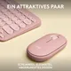 Logitech Pebble 2 Combo Rosa - Schlanke Multi-Device Bluetooth®-Tastatur und -Maus mit anpassbaren Tasten