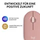 Logitech Pebble Mouse 2 M350S Rosé - Bluetooth (3x Easy-Switch), 4000 DPI, Unterstützt von Logi Options+