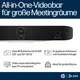 Poly Studio X72 All-In-One-Video-Bar (WiFi/BT 5.0), 7,3-fach Digitaler Zoom, inkl. TC10 Controller Kit