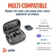 Poly Voyager Free 60 UC Carbon Black Earbuds + BT700 USB-C Adapter + Basic-Ladeetui