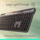 Logitech Signature Slim Solar+ Grafit - Kabellose Tastatur, Bluetooth, Logi LightCharge-Technologie, Smart Actions, Unterstützt Logi Options+