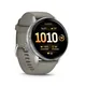 Garmin Venu® 4 - 45 mm Schwarz/Silber mit Schnellwechsel-Silikon-Armband 22 mm Grau