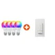 Nanoleaf Essentials Matter WLAN Smart Bulb E27 LED-Leuchtmittel 4 Stück + Sense+ Smart Wireless Light Switch Bundle