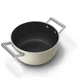 Smeg Schmortopf mit Glasdeckel 50's Style 24 cm 2 Griffe Creme