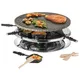 Unold 48726 Raclette Multi 4 in 1 Fondue Grill 1.300 Watt schwarz/silber Naturstein