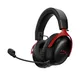 HyperX Cloud III S Wireless Schwarz/Rot, Kabelloses Gaming-Headset, 2.4 GHz Verbindung, Bluetooth, HP Instant Pair für Omen Gaming-Notebooks