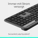 Logitech Signature Slim Solar+ K980 Grafit - Kabellose Tastatur, Bluetooth, Logi LightCharge-Technologie, Smart Actions, Unterstützt Logi Options+