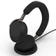 Jabra Evolve3 75 UC Schwarz Kabelloses Bluetooth-Headset inkl. USB-C Dongle und kabellosem Ladepad, ANC (Aktive Geräuchunterdrückung)