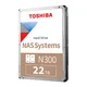 Toshiba N300 HDWG62CUZSVA 22TB 512MB 7.200rpm 3,5 Zoll SATA 6 Gbit/s Bulk