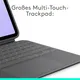 Logitech Combo Touch Tastatur-Case Dunkelgrau für iPad Pro 11 Zoll (1./2./3./4. Generation), Hintergrundbeleuchtete Tastatur und präzises Trackpad