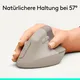 Logitech Lift Vertical Sand (Rechtshändig) Ergonomische Maus, kabellos, Bluetooth, Logi Bolt Adapter, Unterstützt Logi Options+