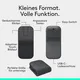 Logitech Mobi Fold Grafit Bluetooth-Maus, kabellos, faltbar, USB-C, Anpassbar via Logitech Options+