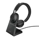 Jabra Evolve2 65 MS Stereo-Headset Schwarz, kabellos, Bluetooth, Link 390a Adapter, inkl. Ladestation, Microsoft Teams zertifiziert