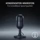 Razer Seiren V3 Mini USB-Mikrofon Schwarz | 14-mm-Kondensatorkapsel, Supernierencharakteristik, Tap-to-Mute, 96 kHz, Plug & Play