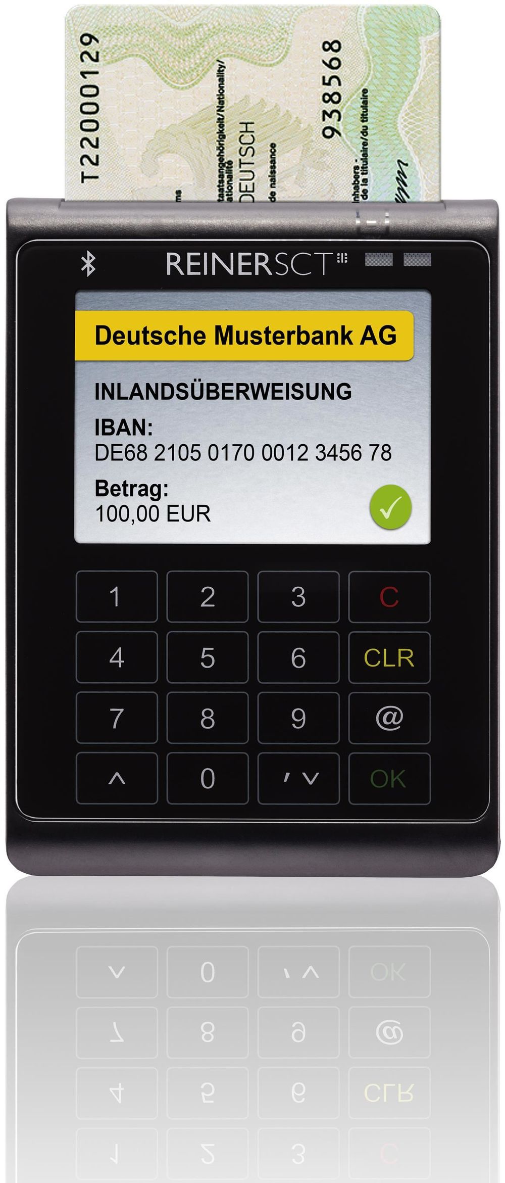 REINER SCT cyberJack wave bluetooth Touch PIN-Pad + Akku. für Notebook, Smartphone + Tablet