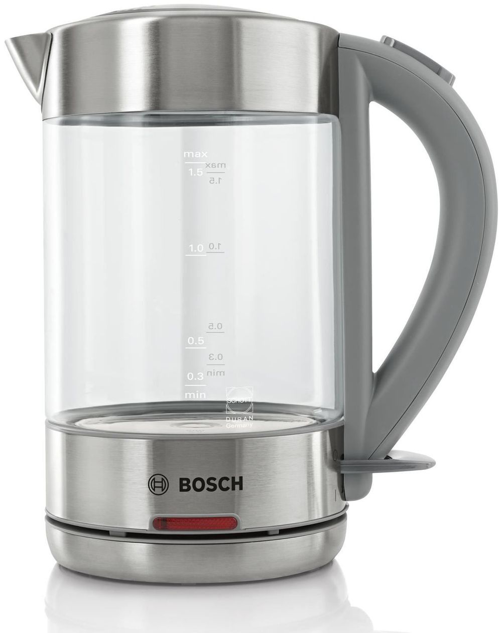 Bosch TWK7090B Wasserkocher 2.200W 1.5 Liter glas / edelstahl