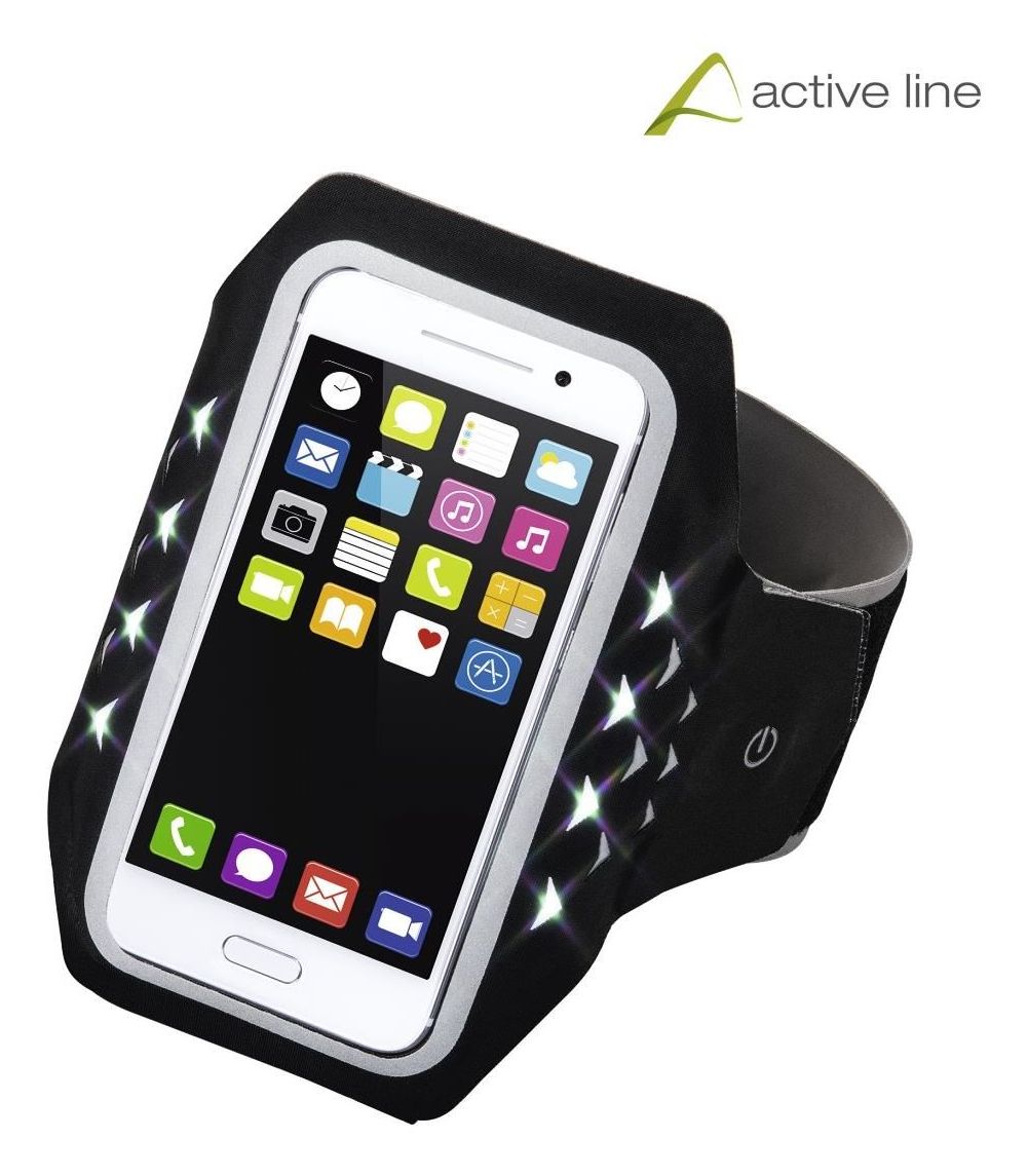 Hama Sport-Armband Running für Smartphones Größe XL mit LED schwarz