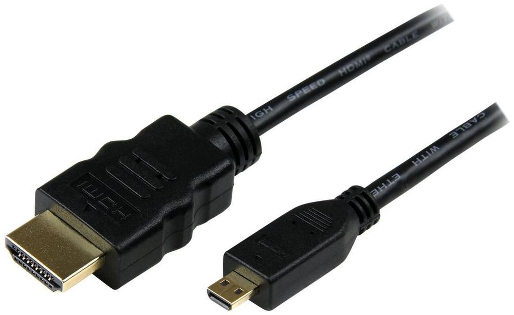 StarTech.com High Speed High Speed HDMI-Kabel mit Ethernet - HDMI auf HDMI Micro - Stecker/Stecker - Video-/Audio-/Netzwerkkabel - HDMI - 32 AWG - HDMI, 19-polig (M) - 19-polig Micro-HDMI (M) - 3,0m - abgeschirmt - Schwarz (HDADMM3M)