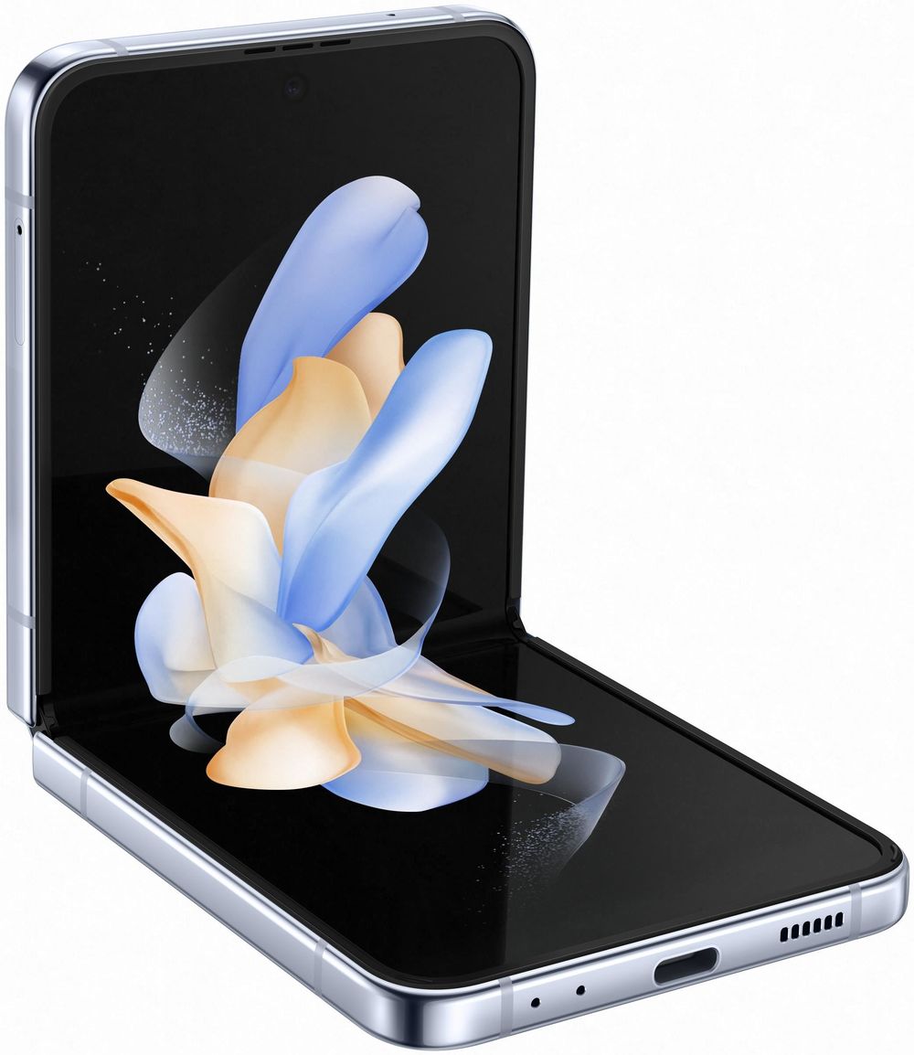Samsung Galaxy Z Flip4 - 5G Smartphone - Dual-SIM - RAM 8 GB / Interner Speicher 128 GB - OLED-Display - 6.7 - 6.7 - 2640 x 1080 Pixel 2640 x 1080 Pixel (120 Hz) - 2 x Rückkamera 12 MP, 12 MP - front camera 10 MP - Blau