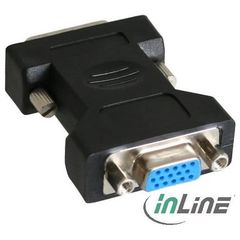 InLine DVI-A Adapter Analog 12+5 St->VGA 15pol HD Bu schwarz 