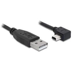 DeLOCK 82681 Kabel USB-A auf USB mini-B gewinkelt 1.00 m 90° gewinkelter Stecker  schwarz