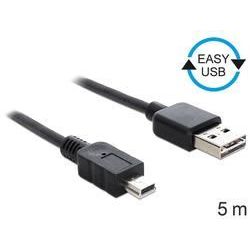 DeLOCK 83365 Kabel EASY USB A auf USB Mini 5.00 m schwarz