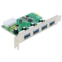 DeLock 89363 USB3.0 Controller PCIe x1 + SATA-Stromanschluss, 4x USB3.1 Gen1 extern