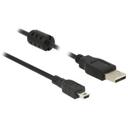Delock USB 2.0 Typ-A > USB 2.0 Mini-B Stecker 3.00 m doppelt geschirmt  schwarz