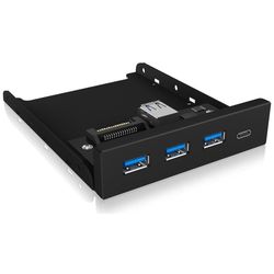 Icy Box IB-HUB1418-i3 Frontpanel mit USB 3.0 Type-C und Type-A Hub