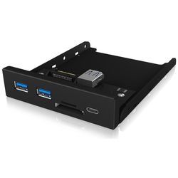 Icy Box IB-HUB1417-i3 Frontpanel mit USB 3.0 Type-C und A, Cardreader