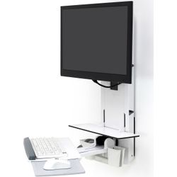 Ergotron 61-080-062 StyleView Sit-Stand Vertical weiß für Monitor Tastatur Maus + Scanner LCD 61cm 24Zoll