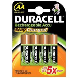 Duracell Akku NiMH, Mignon, AA, HR06, 1.2V/2500mAh Recharge Ultra, StayCharged, Pre-charged 4 Stück