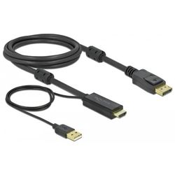 DeLock 85964 HDMI zu Displayport-Kabel 2.00 m schwarz