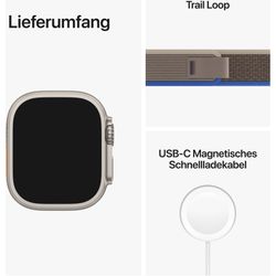 Apple Watch Ultra GPS + Cellular, 49mm Titanium Case / Blue/Gray Trail Loop - M/L