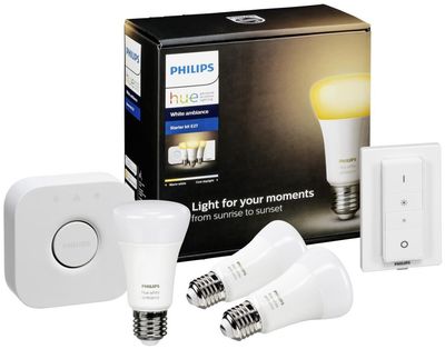 philips hue white ambiance starter kit bridge 3 e27 lampen dimmschalter buy