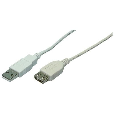 LogiLink CU0011 Kabel USB2.0 Verlängerung A/A 3.00 m einfach geschirmt  grau