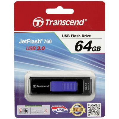 Transcend JetFlash 760 USB3.0 64GB, schwarz
