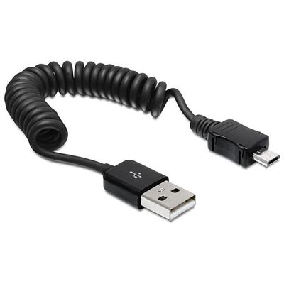 Delock 83162 USB 2.0-A > USB micro-B Spiralkabel 0.60 m schwarz