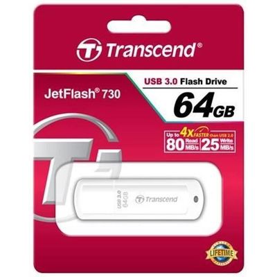 Transcend JetFlash 730 USB3.0 64GB, weiß