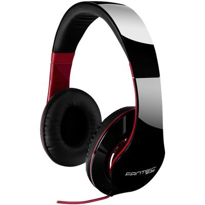 Fantec SHP-250AJ-BK Stereo Kopfhörer On-Ear Kopfhörer,  schwarz / rot