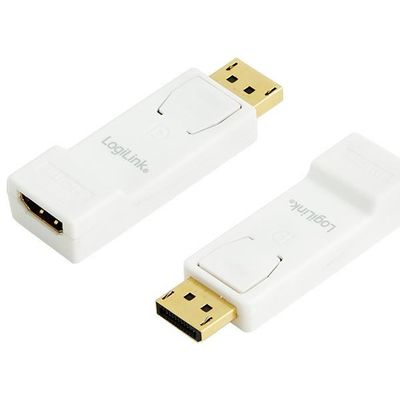 LogiLink CV0057 DisplayPort zu HDMI Adapter weiß / gold