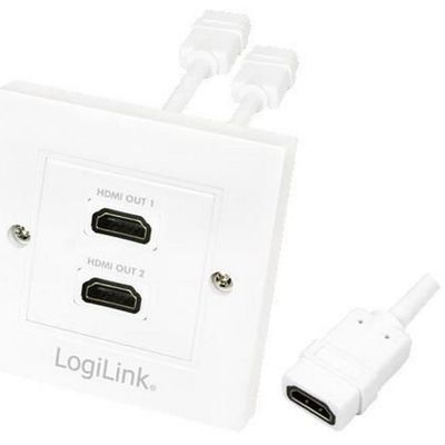 LogiLink HDMI Wanddose mit 2x HDMI Buchse