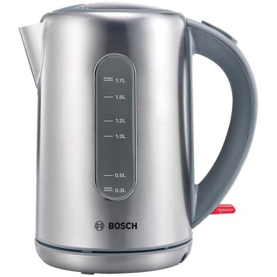 Bosch TWK7901 Wasserkocher  2.200W. 1,7 Liter Edelstahl/hellgrau