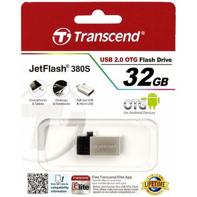 Transcend JetFlash 380 OTG 32GB silber