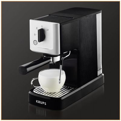 Krups XP3440 Calvi Schwarz-Edelstahl Espressomaschine Kaffeeautomat 1460W 1,1L 
